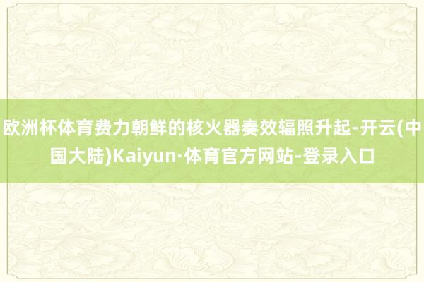 欧洲杯体育费力朝鲜的核火器奏效辐照升起-开云(中国大陆)Kaiyun·体育官方网站-登录入口