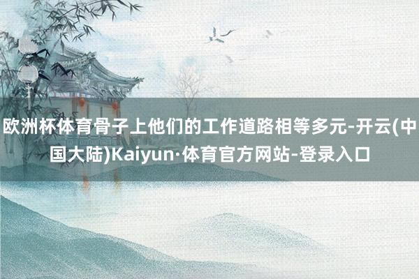 欧洲杯体育骨子上他们的工作道路相等多元-开云(中国大陆)Kaiyun·体育官方网站-登录入口
