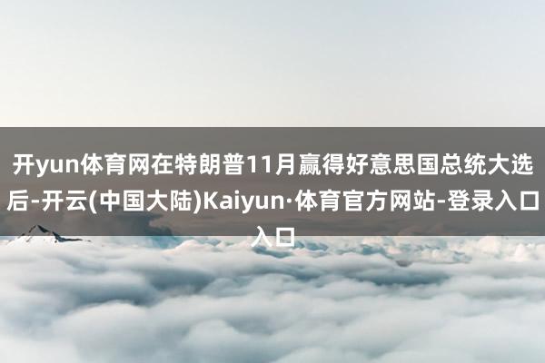 开yun体育网　　在特朗普11月赢得好意思国总统大选后-开云(中国大陆)Kaiyun·体育官方网站-登录入口