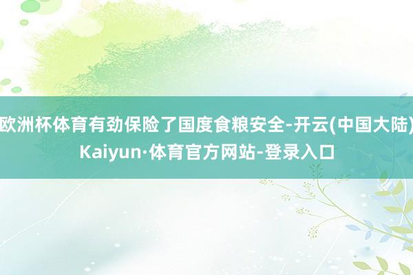 欧洲杯体育有劲保险了国度食粮安全-开云(中国大陆)Kaiyun·体育官方网站-登录入口