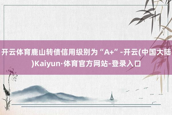 开云体育鹿山转债信用级别为“A+”-开云(中国大陆)Kaiyun·体育官方网站-登录入口