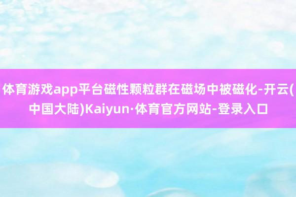 体育游戏app平台磁性颗粒群在磁场中被磁化-开云(中国大陆)Kaiyun·体育官方网站-登录入口