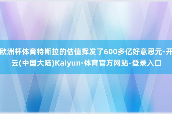 欧洲杯体育特斯拉的估值挥发了600多亿好意思元-开云(中国大陆)Kaiyun·体育官方网站-登录入口