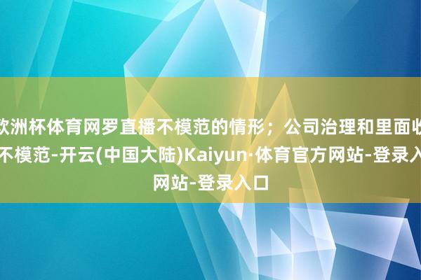 欧洲杯体育网罗直播不模范的情形；公司治理和里面收场不模范-开云(中国大陆)Kaiyun·体育官方网站-登录入口