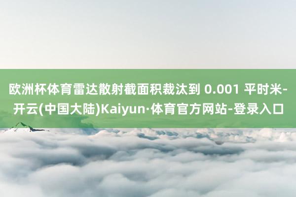 欧洲杯体育雷达散射截面积裁汰到 0.001 平时米-开云(中国大陆)Kaiyun·体育官方网站-登录入口