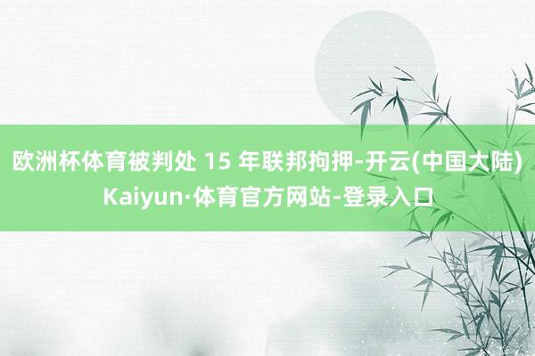 欧洲杯体育被判处 15 年联邦拘押-开云(中国大陆)Kaiyun·体育官方网站-登录入口